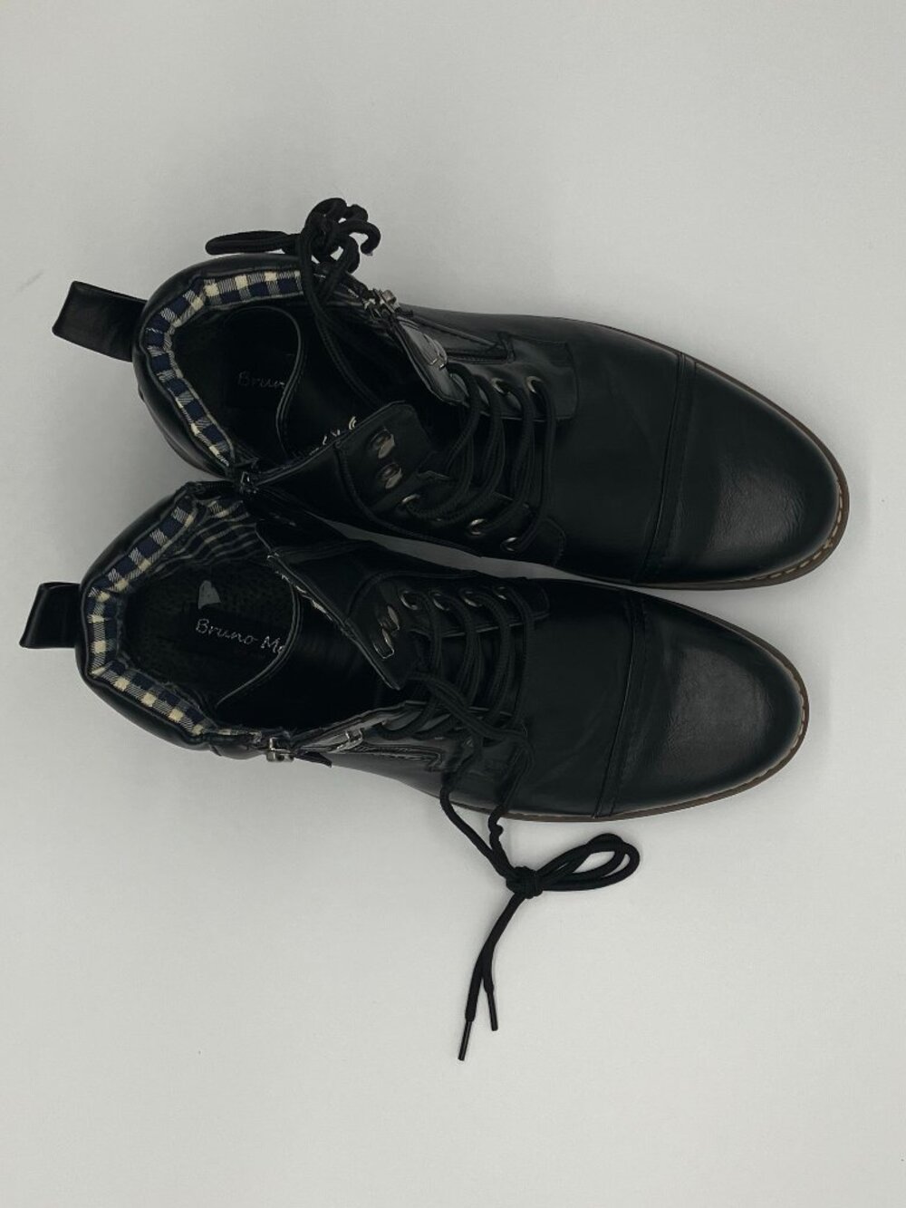 Bruno Marc Philly-3 Lace Up And Zipper Black Boots Mens Sz 10.5 - Picture 3 of 5